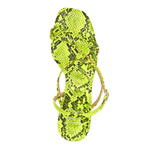 INC Womens Yellow Snake Strappy Loreline Square Toe Stiletto Buckle Sandals 6 M - Picture 3 of 4